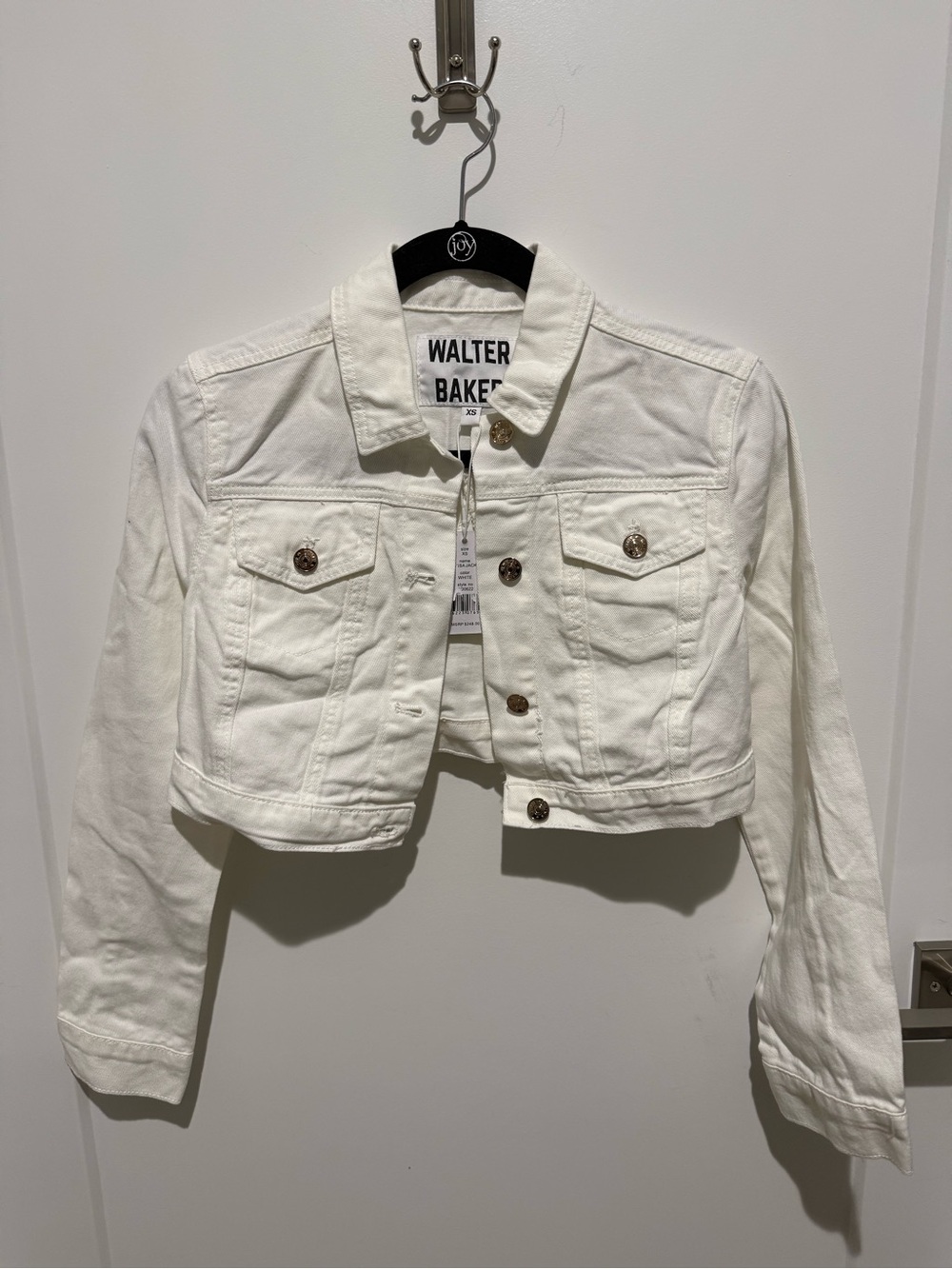 Walter Baker White Denim Cropped Jacket - XS